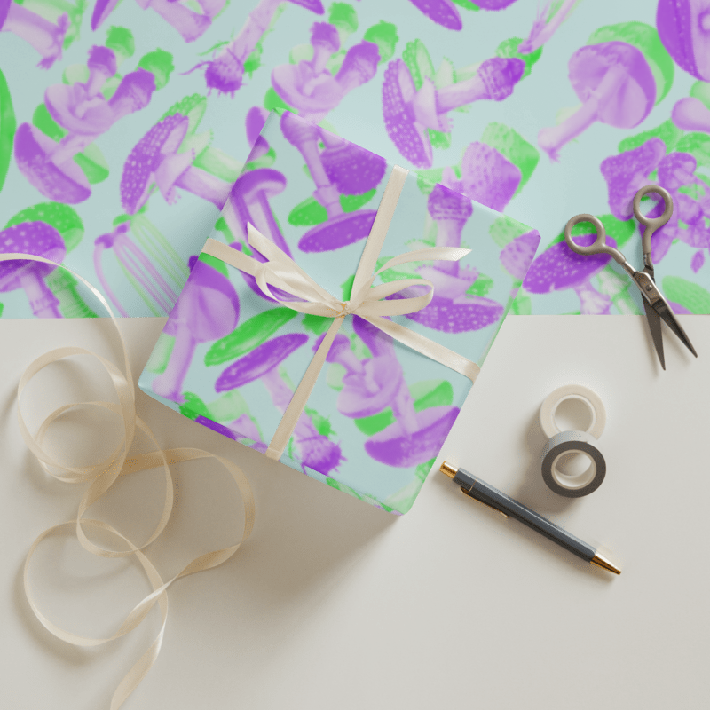 Mushroom Print Wrapping Paper Sheets - 3 Different Colorways!
