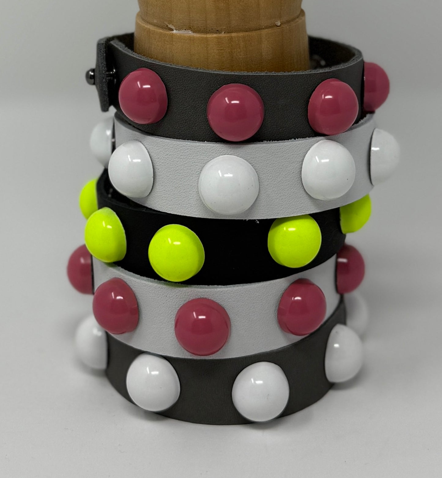 Bubble Stud Leather Wristband