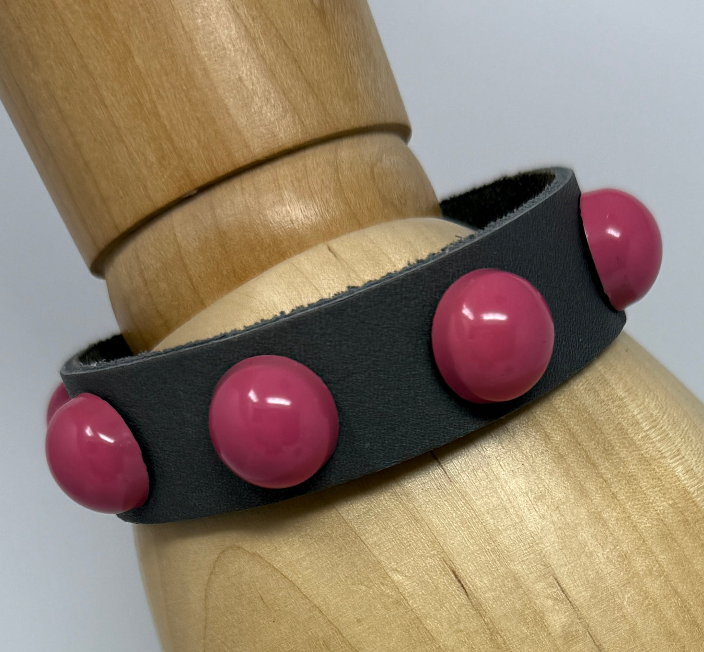 Bubble Stud Leather Wristband