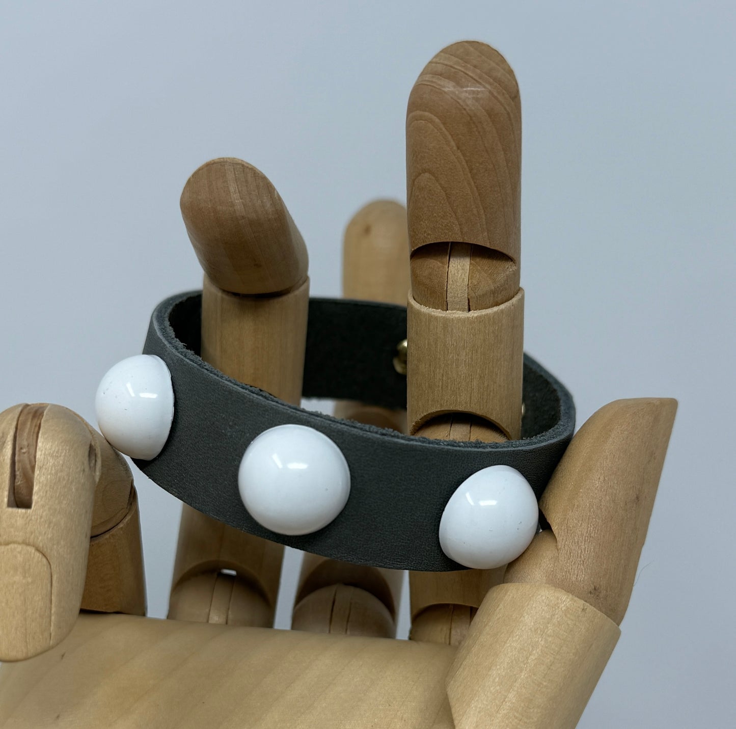 Bubble Stud Leather Wristband