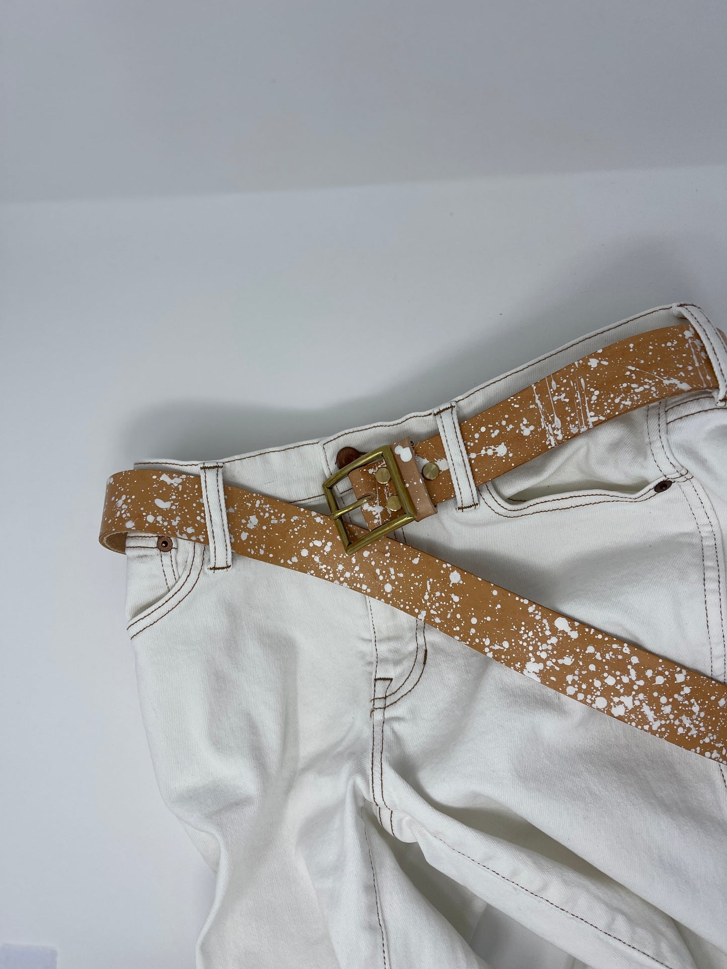 1.5" Splatter Leather Hipster Belt - Pick Your Size and Leather Style