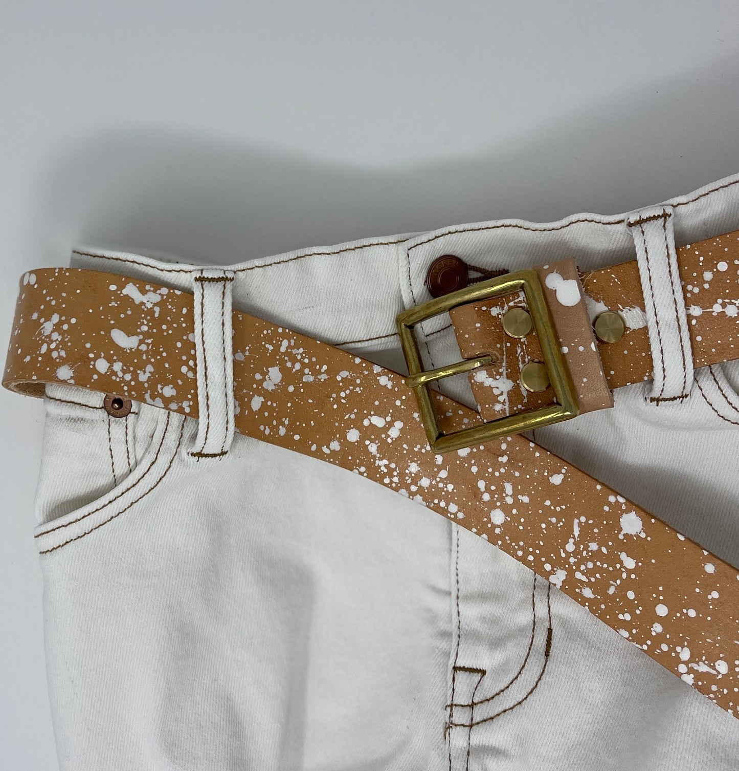 1.5" Splatter Leather Hipster Belt - Pick Your Size and Leather Style
