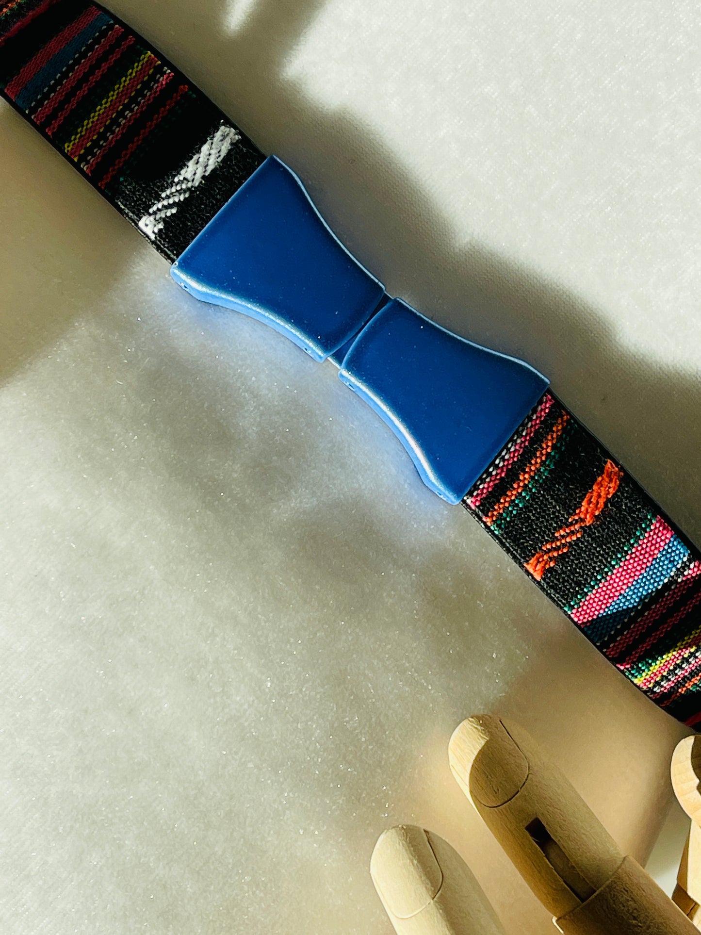 Vintage 80's Pastel Enamel Buckle Narrow Woven Belt  -  Assorted Colors/Sizes