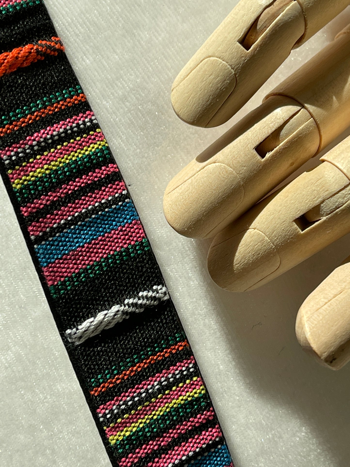 Vintage 80's Pastel Enamel Buckle Narrow Woven Belt  -  Assorted Colors/Sizes