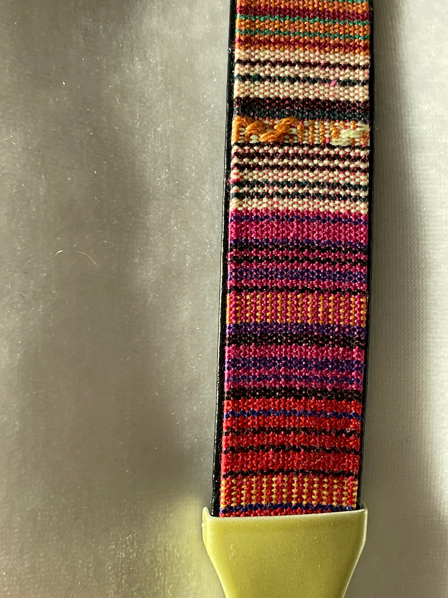 Vintage 80's Pastel Enamel Buckle Narrow Woven Belt  -  Assorted Colors/Sizes